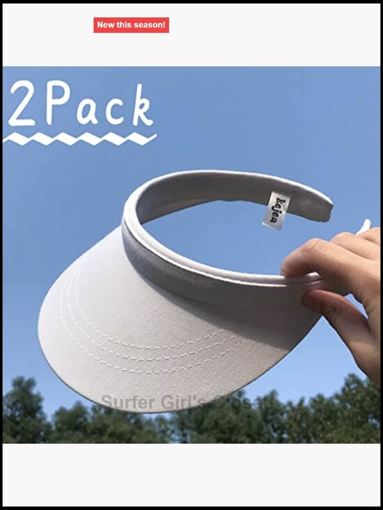 2 Pack Clip On Visors Adjustable Wide Brim Sun Hat Sport Visor main image 5